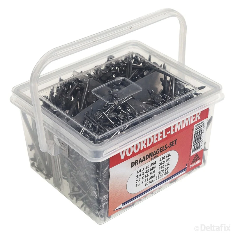 Deltafix draadnagels platkop staal blank 2,4x45mm 1,5 kg