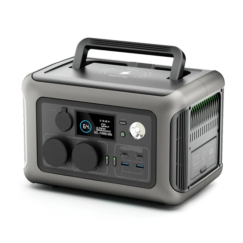 Draagbare Powerstation - Powerbank - Stroomgenerator - Generator - 600W Vermogen – Generatoren - 299Wh LiFePO4 Batterij – UPS & MPPT Technologie – Geschikt voor Outdoor & RV - Zwart