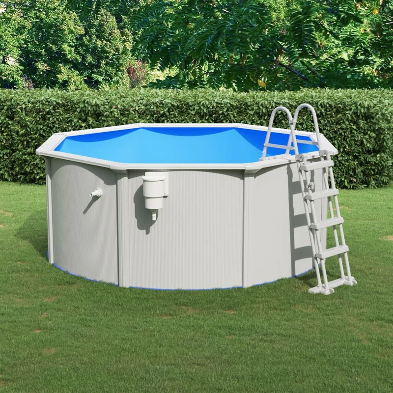 Zwembad – Opzetzwembad – Familiezwembad – Buitenzwembad – Recreatiezwembad – Stalen Frame – Slijtvaste PVC Voering – 300 x 120 cm – Inclusief Ladder