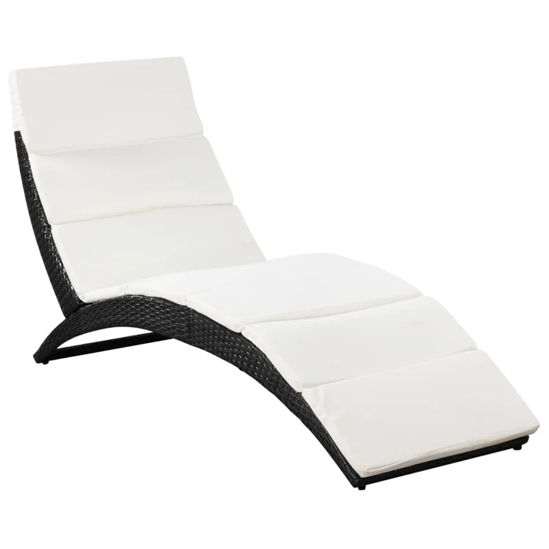 Ligbed – Ligstoel – Zonnebed – Lounger – Tuinstoel – Weerbestendig Poly Rattan – Inclusief Comfortabel Kussen