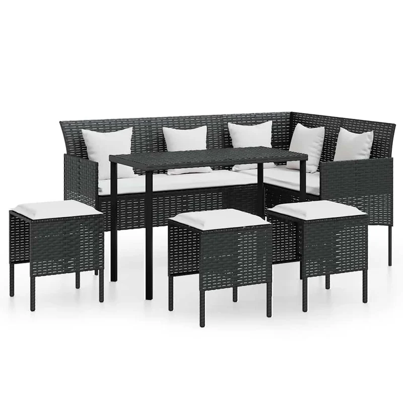 Loungebank – Loungeset – Tuinbank – Loungesofa – Loungebank met Kussens – Weerbestendig PE Rotan – Gepoedercoat Stalen Frame
