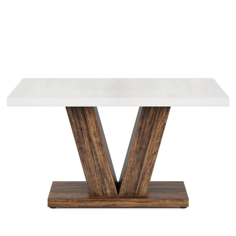 Eettafel – Tafel – Houten Tafel – Eettafel 4 Personen – Modern – Duurzaam Houten Tafelblad – Compact Formaat - 120 x 80 x 75.9 cm - Wit