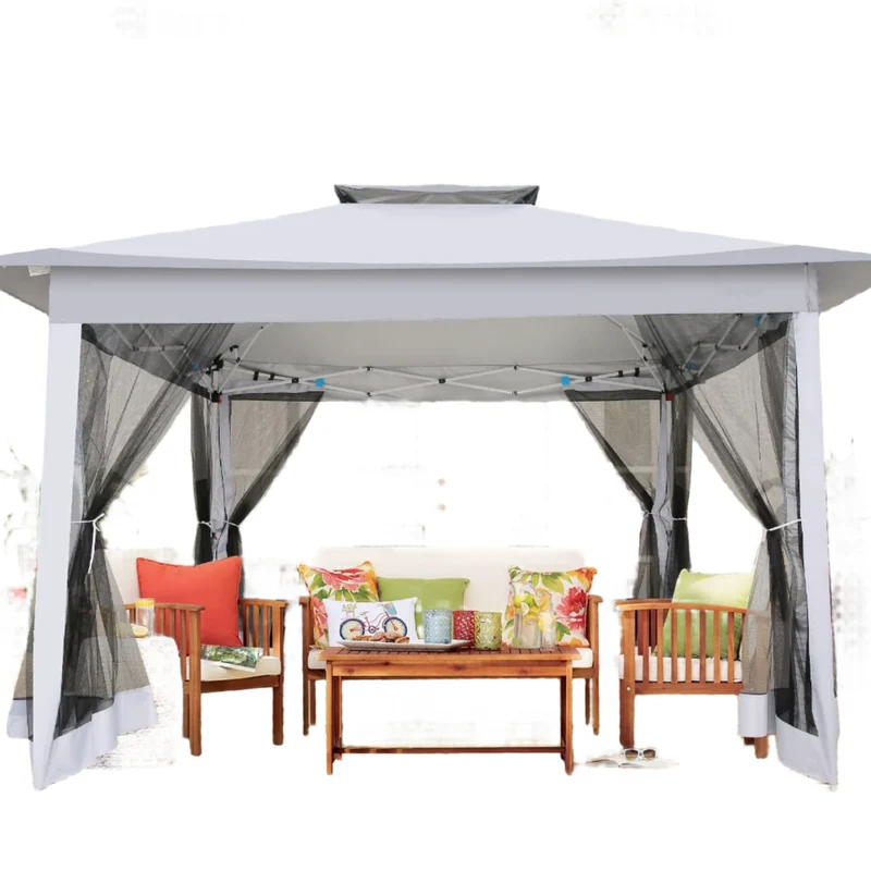 Paviljoen – Tuinpaviljoen – Partytent – Overkapping – Schaduwdoek – Waterafstotend – UV-Bescherming - 3 x3 Meter - Grijs