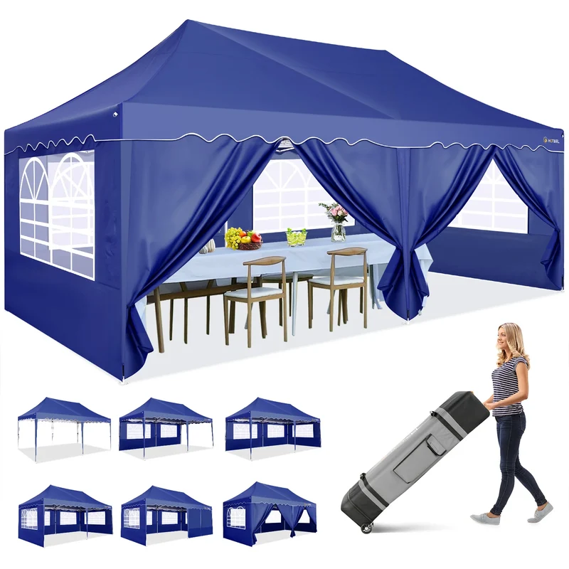 Tuinpaviljoen – Tuentent – Feesttent – Markttent – Overkapping – Waterdicht Oxford Stof – UPF 50+ Bescherming - 3 x 6 Meter - Marineblauw