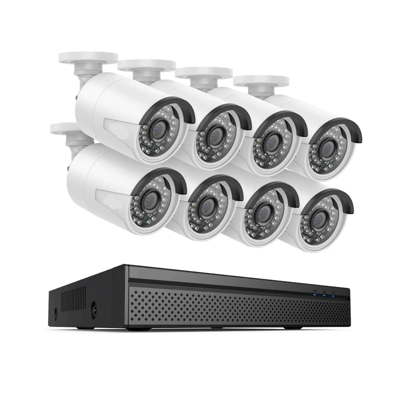Beveiligingssysteem – 8 Stuks - Camerasysteem – PoE Camera – NVR Systeem – 8MP Resolutie – Nachtzicht 30 Meter – Bewegingsdetectie - 8CH - 1TB