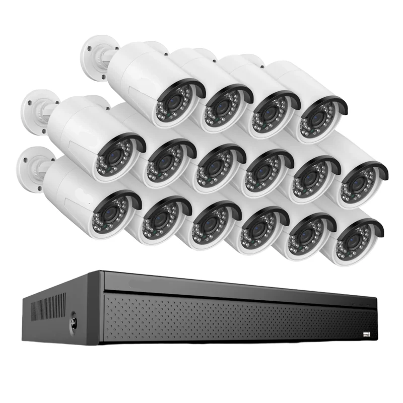 Beveiligingssysteem – 16 Stuks - Camerasysteem – PoE Camera – NVR Systeem – 5MP Resolutie – Nachtzicht 30 Meter – Bewegingsdetectie - 16CH - 1TB