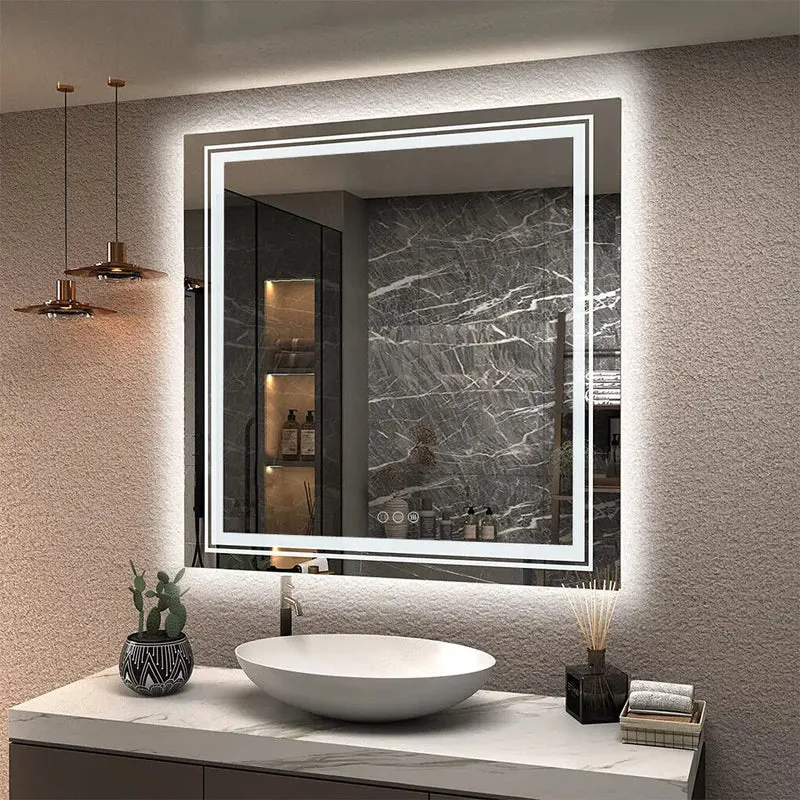 Badkamerspiegel – LED Spiegel – Verlichte Spiegel – Anti-Fog Spiegel – Dimbare Verlichting – IP44 Waterbestendig – Touch Sensor - 80cm