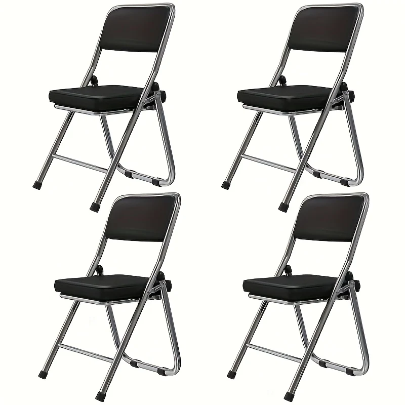 Set Of 4 PU Leather Dining Chairs 4-Pack Conference Chairs - No Assembly Required, Stackable Office Dining Chairs for Meeting Room, Cafeteria, Reception & Events, Event Seating, Spacesaving Furniture, Sleek Seating, Easy Main