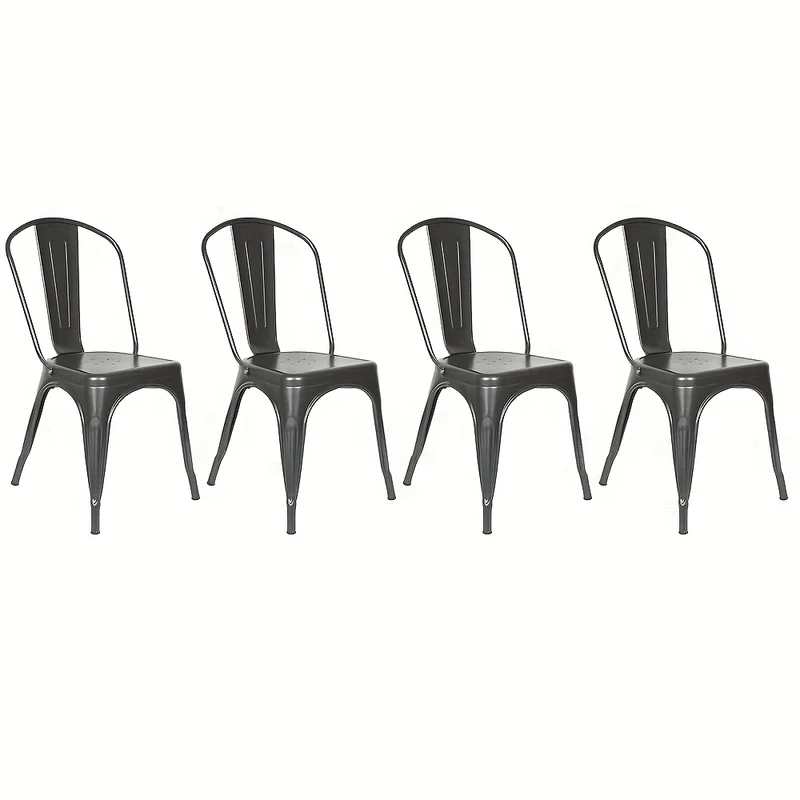 4pcs Commercial Metal Stackable Chairs - Heavy-Duty Steel Folding Chairs, Easy to Clean and Sturdy, Suitable for Banquets, Events, Buffets, University Cafes, Cafes, Bakeries, Fast Food Restaurants