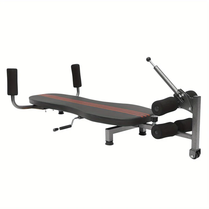 Rugstretcher – Rugtrainer – Rugverlichter – Wervelkolom Rekker – Nekverlichting – Verstelbaar Tot 185 cm – Zwart Staal Met Comfortabel Traagschuim