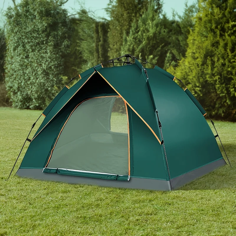 4 Person Oxford Cloth Camping Tent | All Weather Family Dome Tent With Zipper Door And Ventilation | Lightweight Portable Shelter For Hiking, Traveling And Outdoor Adventures (210x200x135cm)