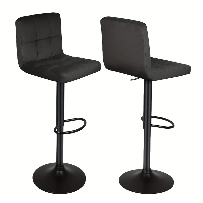 2pcs Heavy-duty Velvet Bar Stools with Footrest, Adjustable Swivel Chairs for 90cm Counters, Counter Height Stools, Kitchen Stools For Counter, Kitchen Counter Stool, Rustic Bar Stools, Velvet Counter Stools, Kitchen Counter