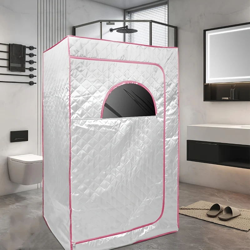 Portable Steam Sauna Box, Portable Sauna for Home, Person Sauna Tent Sauna Box At Home Spa, Home Sauna for Gym, Pilates, Garage, Hot Tub 100x80x170cm (Silvery), Hot Tub Accessory, Gym Sauna, Spacesaving Setup, Compact Design,