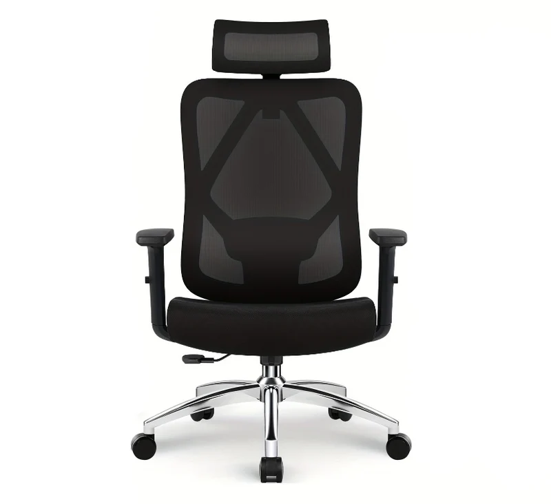 Bureaustoel – Office Chair – Gamestoel – Draaistoel – Bureaustoelen Voor Volwassenen – Ergonomisch Design – Verstelbare Lendensteun & Hoofdsteun – Roestvrij Stalen Frame – Kantelfunctie 135° – Geschikt Voor Harde Vloer