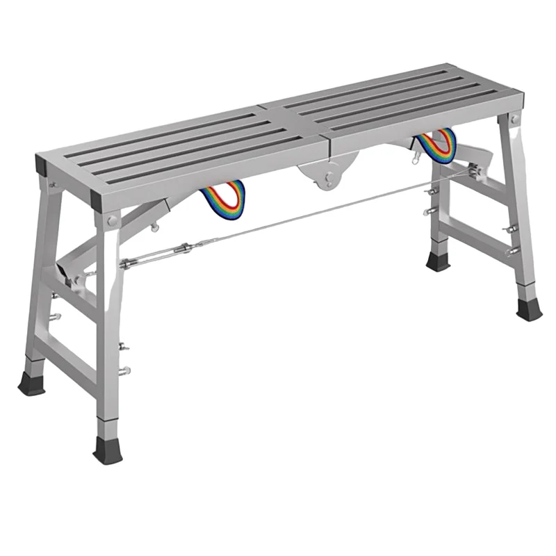 Werkplatform – Opvouwbare Steiger – Verstelbare Schildersteiger – Klussteiger – Draagbaar Werkbankje – Gegalvaniseerd Staal – Verstelbare Hoogte 60-90 cm – Draagvermogen 150 kg