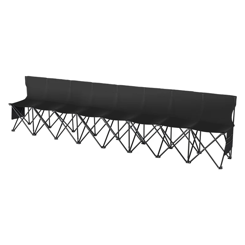 Campingbank – Inklapbare Sportbank – Outdoor Bankje – Klapstoel – Teambank – 8 Persoons – Lichtgewicht Met Rugleuning – Stevig 600D Oxford Polyester
