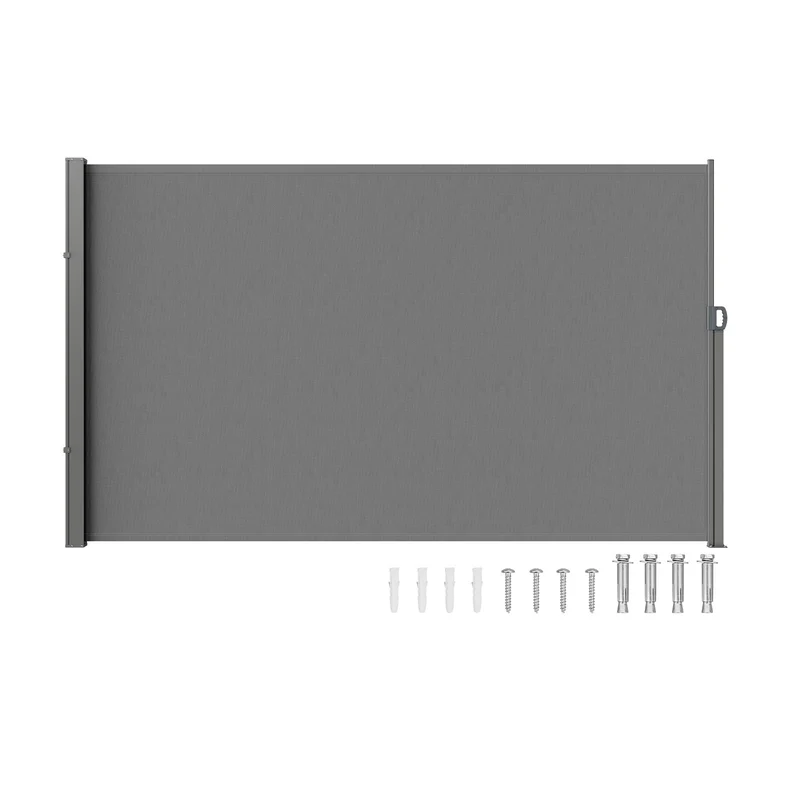 Zijscherm Balkon – Uittrekbaar Windscherm – Zonnescherm Privacyscherm – Uitschuifbaar Zijscherm – 180x300 cm – Waterbestendig Polyester – Veerbediening soepel en veilig