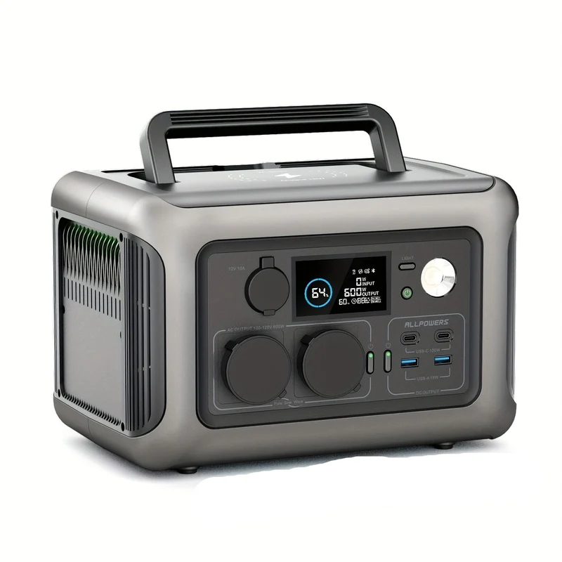 Draagbare Powerstation – Mobiele Accu – Outdoor Generator – Noodstroomvoorziening – Camping Accu – 299Wh LiFePO4 Batterij – 600W Vermogen met UPS Functie