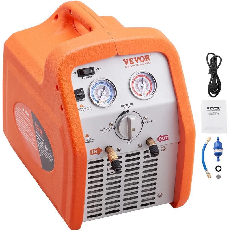 Koelmiddelafzuiger – Koelmiddelterugwinmachine – Refrigerant Recovery Machine – AC Terugwinapparaat – Koelgas Terugwinmachine – Compact en Lichtgewicht – Hoge Drukbeveiliging 220-240V