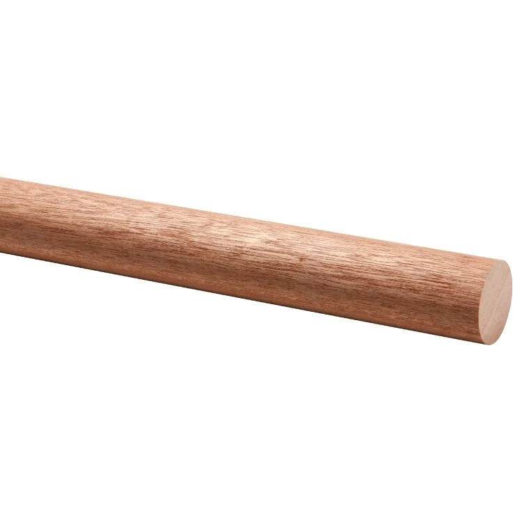 Trapleuning rond merantihout 270x4,5x4,5cm