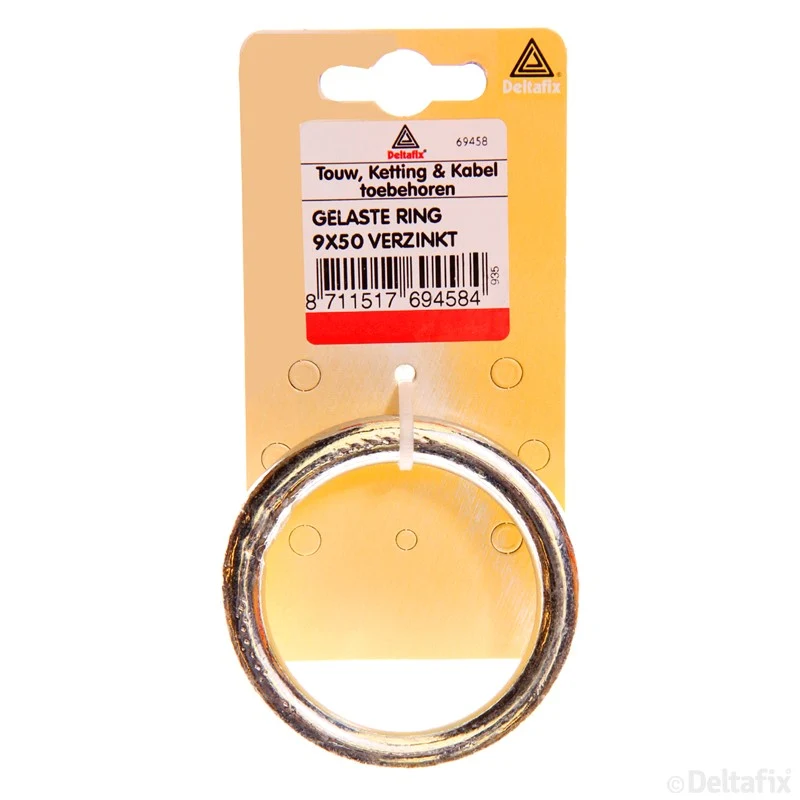 Deltafix ring verzinkt zilver 9x50mm