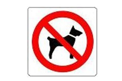 Pickup pictogram verboden voor honden 100x100mm
