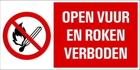 Pickup pictogram open vuur en roken verboden 330x150mm
