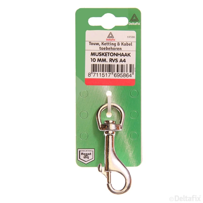Deltafix musketonhaak RVS 10mm