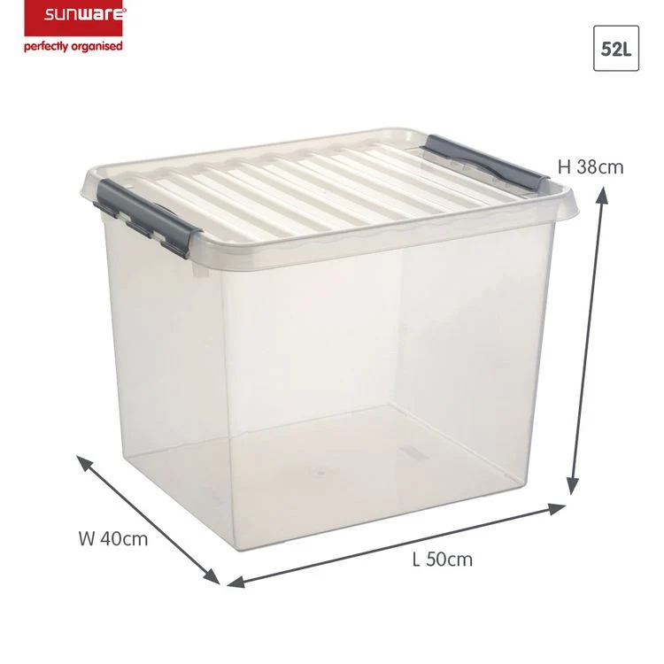 Sunware Q-line opbergbox 52L kunststof transparant 1-vaks