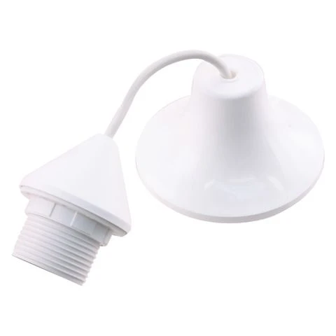 Snoerpendel E27 kunststof wit