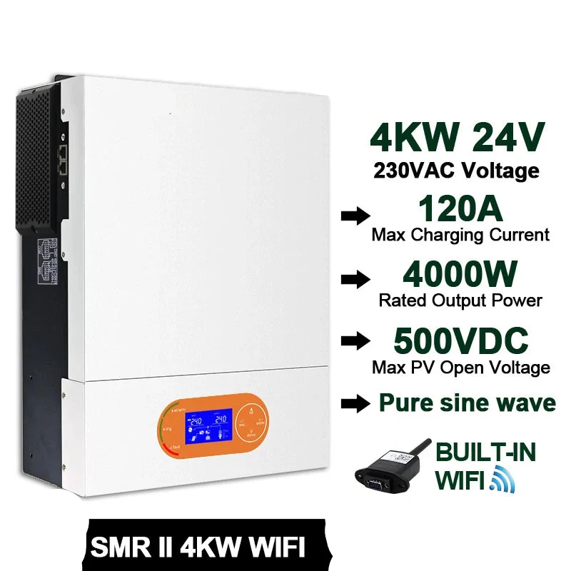 Zonne-omvormer – Hybride Omvormer – Solar Inverter – MPPT Laadregelaar – Zuivere Sinusgolf – 4 kW Vermogen – WiFi Monitoring