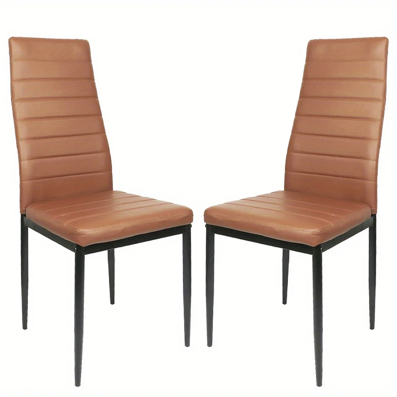 Eetkamerstoel – Stoel – Kuipstoel – Keukenstoel – Vergaderstoel – Set van 2 – Comfortabele Katoenen Bekleding – Modern Tijdloos Design – Warme Bruine Kleur