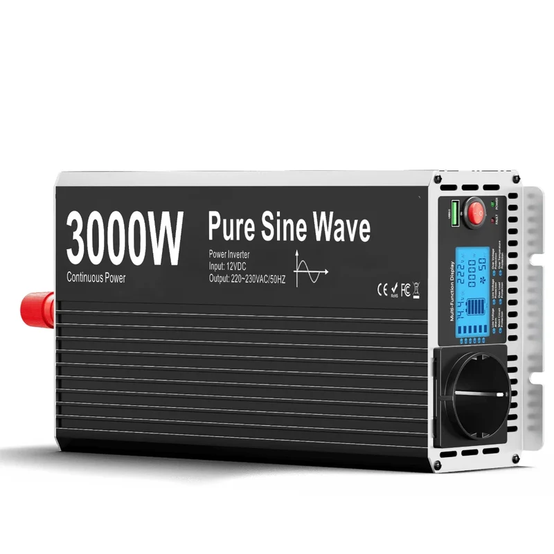 Zuivere Sinus Omvormer – Spanningsomvormer – Stroomomzetter – 6000W – Digitale Display – USB Poort - 24V