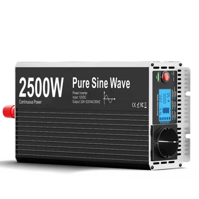 Omvormer – Stroomomzetter – Spanningsomzetter – DC Naar AC – 2500W Naar 5000W Vermogen – Draadloze Afstandsbediening - 24V