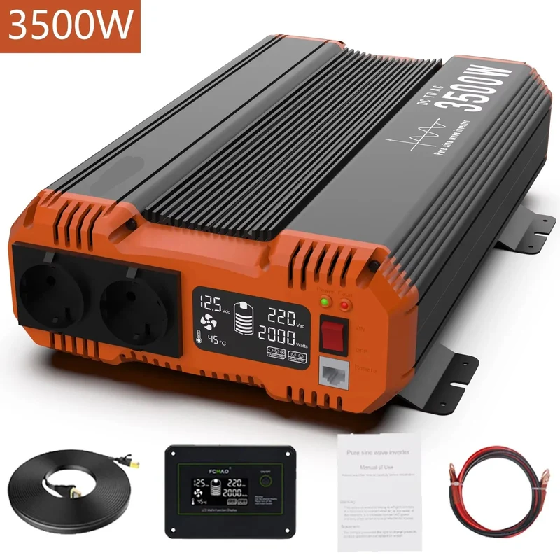 Omvormer – Pure Sine Wave Omvormer – 12V Omvormer – 3000W Omvormer – 6000W Piekvermogen – LCD-Display
