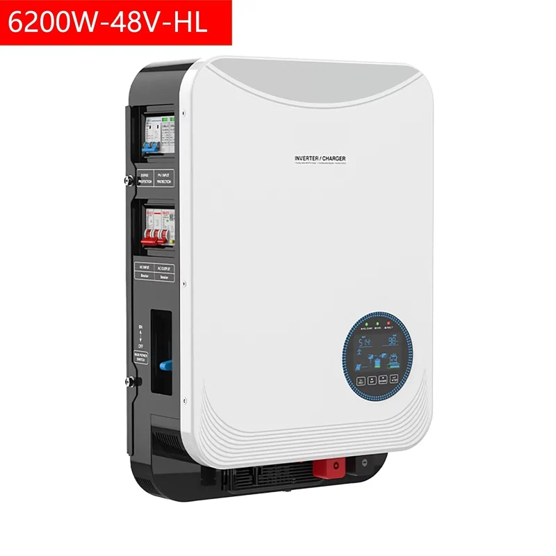 Hybride Solar Inverter – Zonnepaneel Omvormer – Energieomzetter – 6.2 kW Vermogen – MPPT Technologie – Dubbele AC-Uitgang – Wifi Monitoring