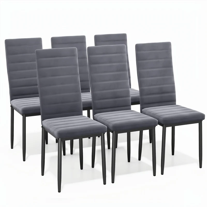 Eetkamerstoelen – Stoelen – Kuipstoelen – Dining Chairs – Meubels – Set Van 6 – Luxe Velvet Bekleding – Stevige Massieve Rugleuning