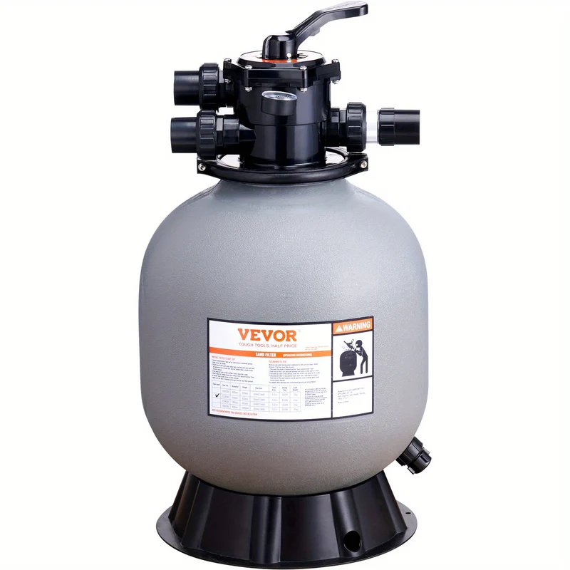 Zandfilter – Zwembadfilter – Filterpomp – Waterfilter – Zandfiltersysteem – 48,26 cm – 45 GPM – 7-standen meerwegklep – Duurzaam en corrosiebestendig