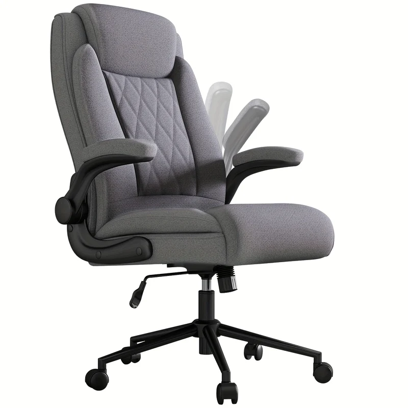 Ergonomische Bureaustoel – Kantoorkruk – Werkstoel – Computerstoel – Bureaustoel Home Office – Grijs – Extra Stevig Tot 226,8 KG – Nek-, Rug- En Lendensteun
