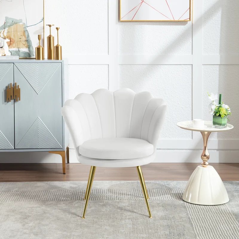 Lounge Fauteuil – Comfortabele Stoel – Leesstoel – Relaxfauteuil – Fluweelstof – Koudschuim Vulling – Verstelbare Metalen Pooten