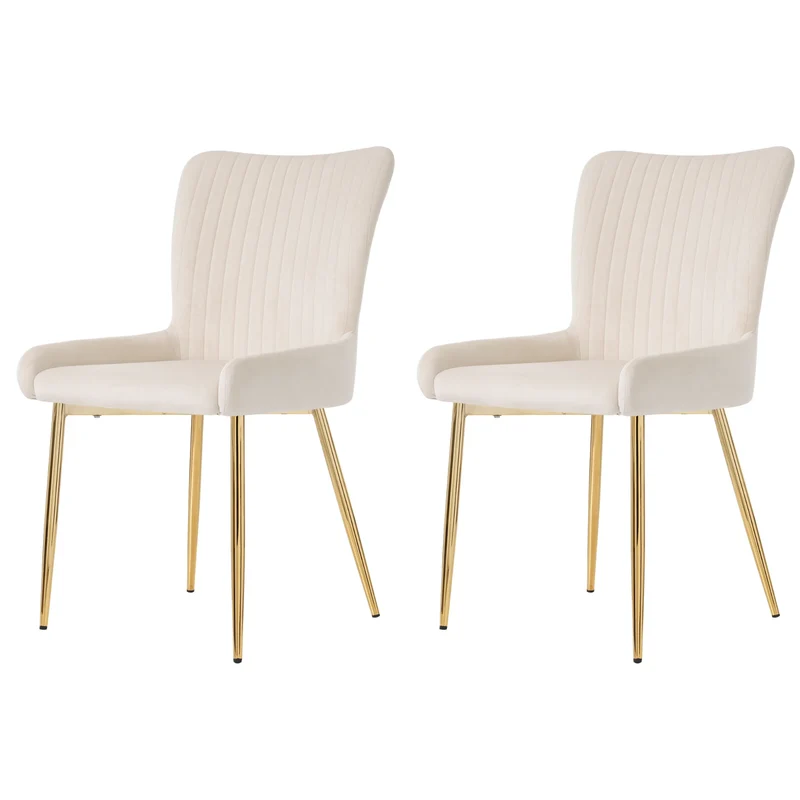 Fluwelen Eetkamerstoel – Comfortabele Stoel – Velours Stoel – Metalen Poot – Ergonomisch Design – Draagvermogen 150 Kg – Snel Te Monteren