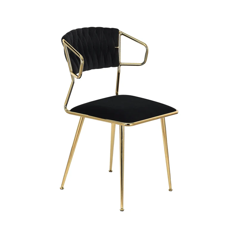 Eetkamerstoelen – Stoelen – Set Van Twee – Velvet Stoelen – Fluwelen Bekleding – Metalen Frame – Ergonomische Armleuningen