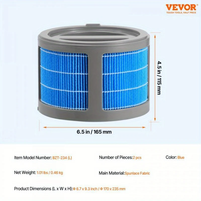 Evaporative Humidifier Replacement Filter for 10L Model 2- Pack Efficient Air Moisture Accessory