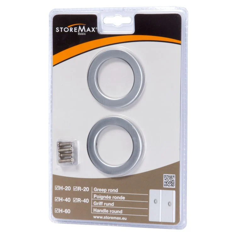 Storemax Basic handgreep rond aluminium zilver 22x15x2cm