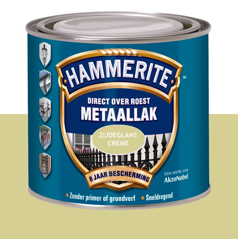 Hammerite metaallak zijdeglans crème 250ml