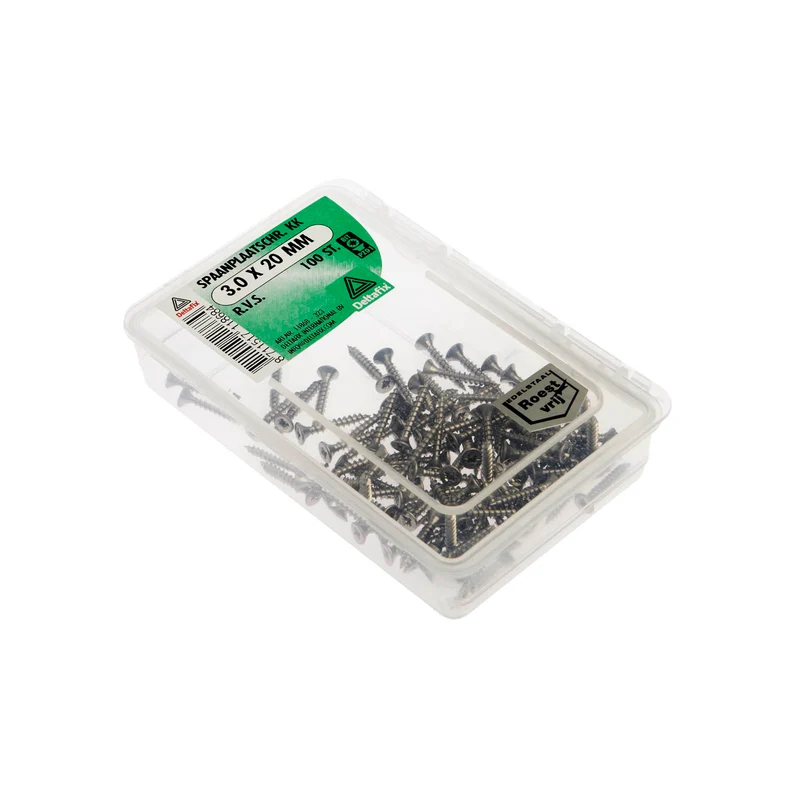 Deltafix spaanplaatschroef pozidrive platkop 3x20mm 100st