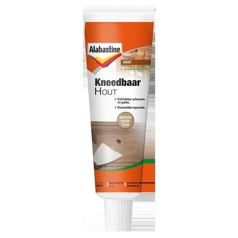 Alabastine kneedbaar hout elastisch midden eiken, teak 50ml