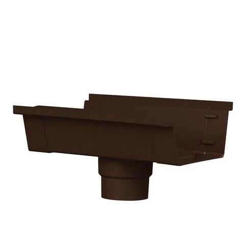 Martens bakgoot lijmuitloop bruin PVC 125mm