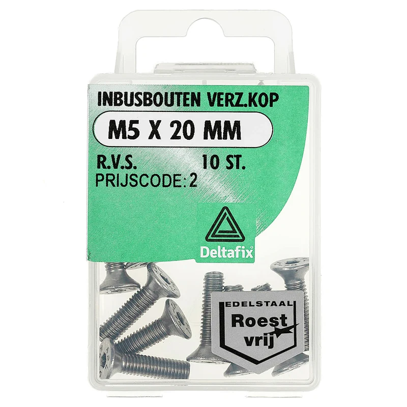 Deltafix inbusbout RVS M5x20mm 10st