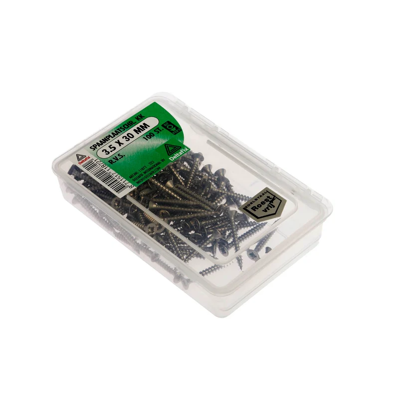 Deltafix spaanplaatschroef pozidrive platkop 3,5x30mm 100st